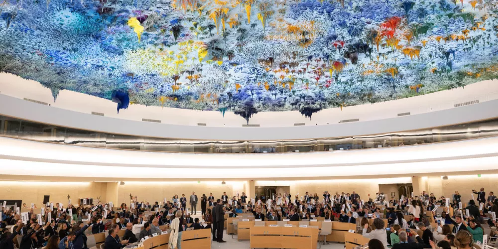 Main room at the World Health Assembly at UN headquarters