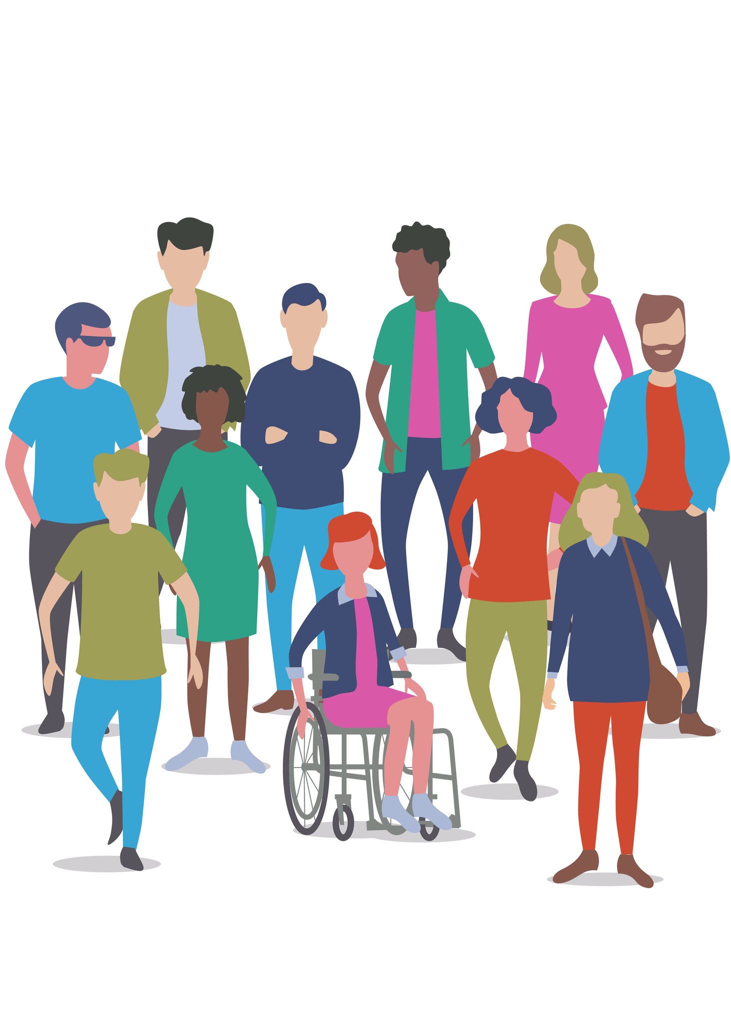 Illustration of a group of diverse people