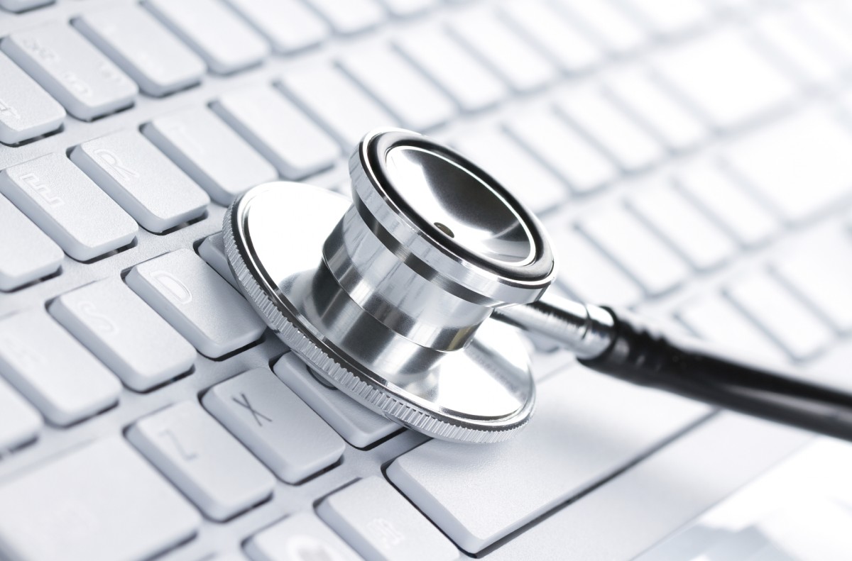stethoscope on a keyboard