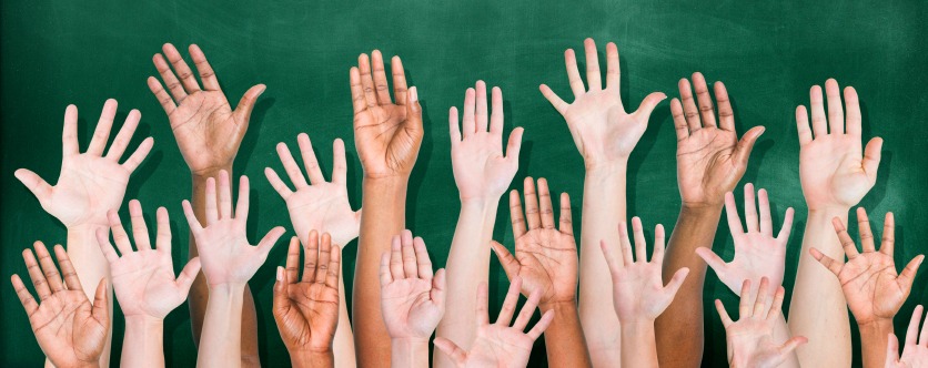 Hands raised in the air