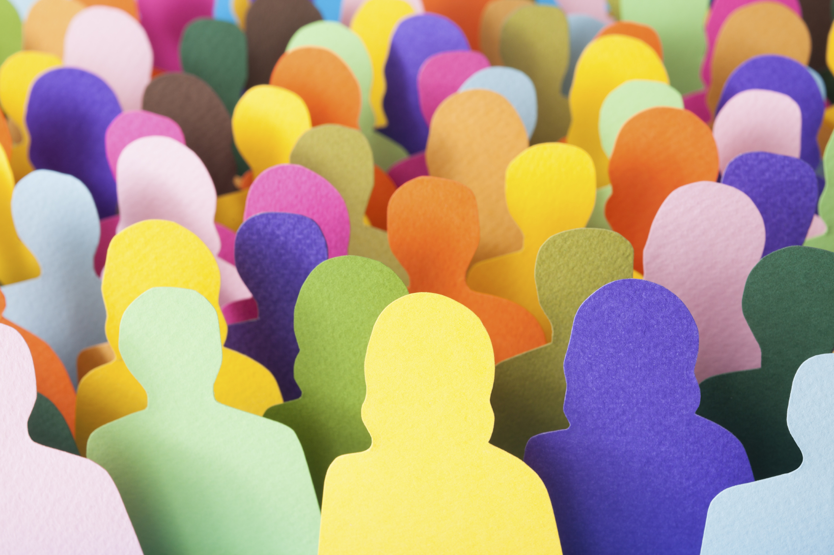 Colourful silhouettes of people