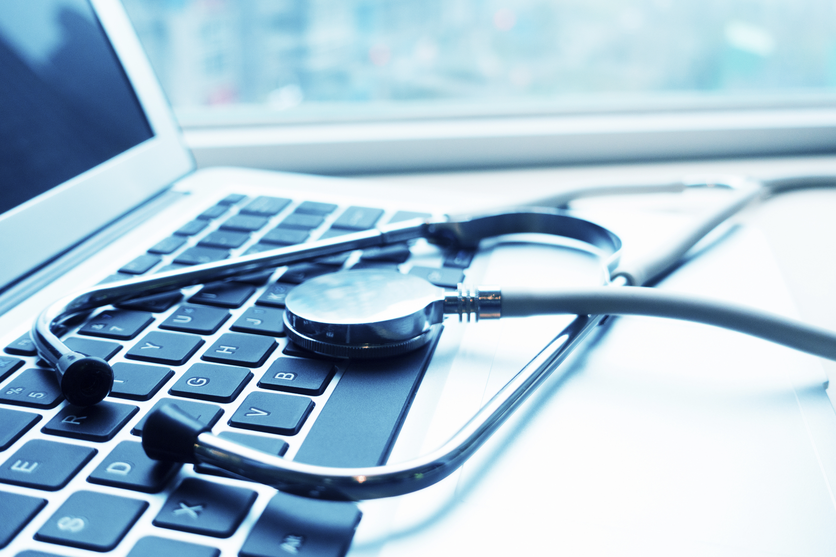 stethoscope on a keyboard
